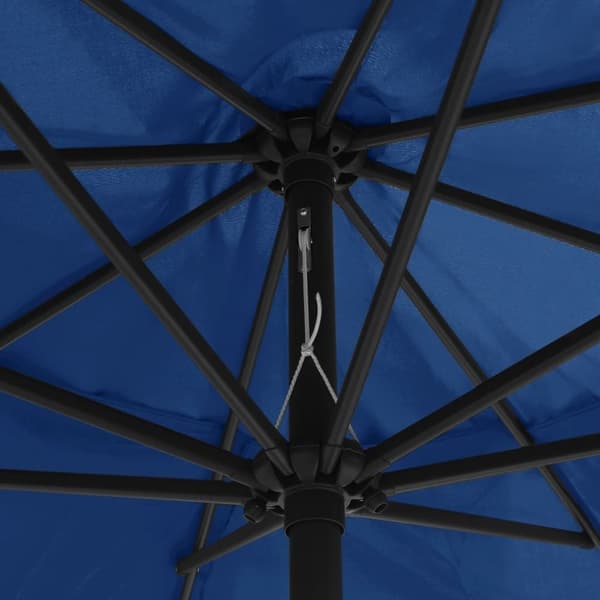 vidaXL parasol med metalstang 390 cm azurblå