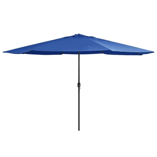 vidaXL parasol med metalstang 390 cm azurblå