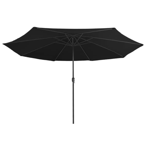 vidaXL Aurinkovarjo metallitolpalla 390 cm musta