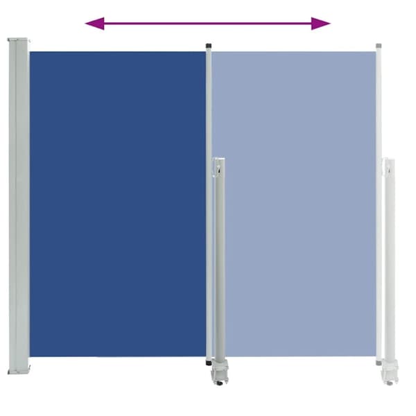 vidaXL Sisäänvedettävä terassin sivumarkiisi 140 x 300 cm sininen