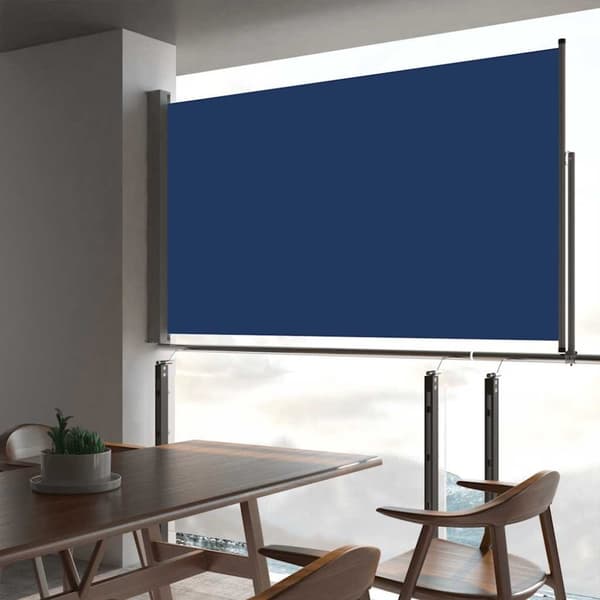 vidaXL Sisäänvedettävä terassin sivumarkiisi 140 x 300 cm sininen