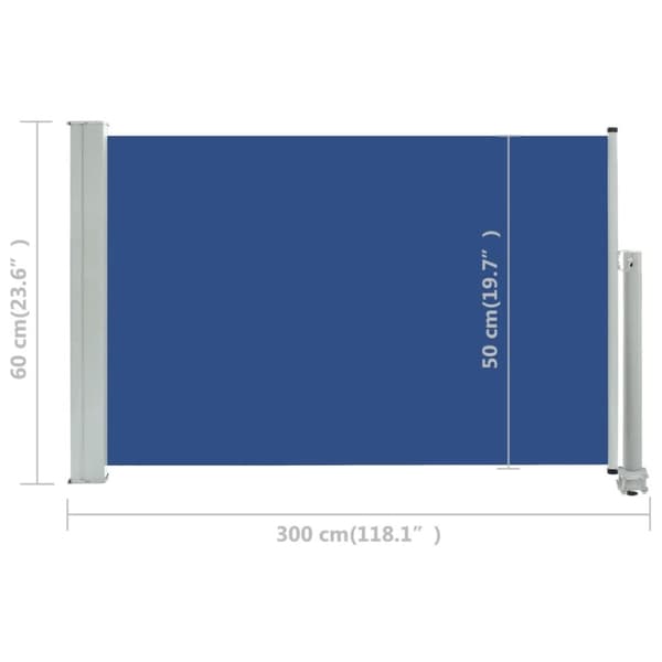 vidaXL sammenrullelig sidemarkise 60 x 300 cm blå