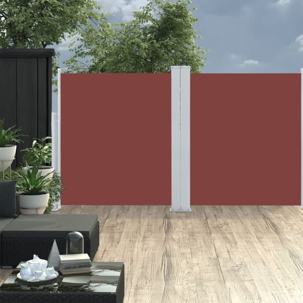vidaXL Sisäänvedettävä sivumarkiisi 140x600 cm ruskea