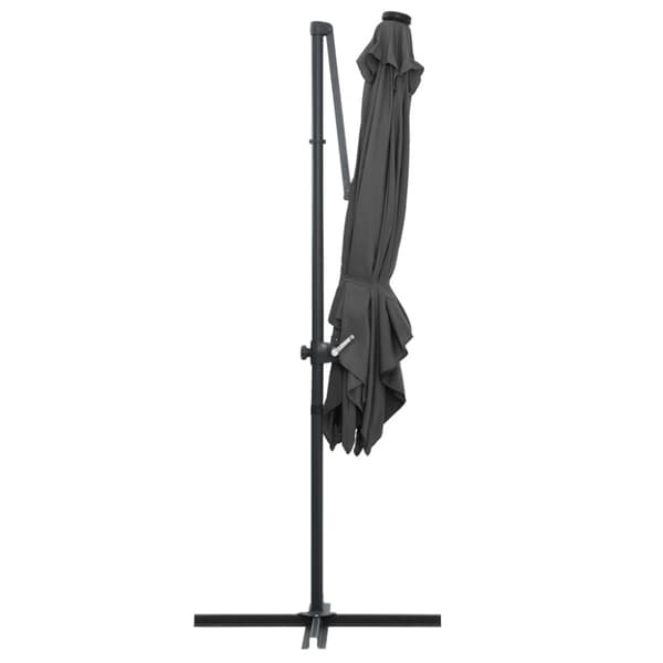 vidaXL Aurinkovarjo cantilever LED/terästolppa 250x250 cm antrasiitti