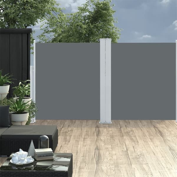 vidaXL Sisäänvedettävä sivumarkiisi 140x600 cm antrasiitti