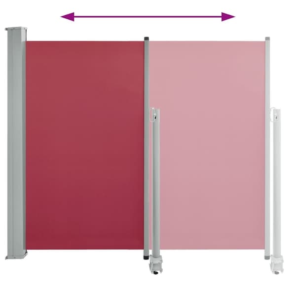 vidaXL Uttrekkbar sidemarkise 120x300 cm rød