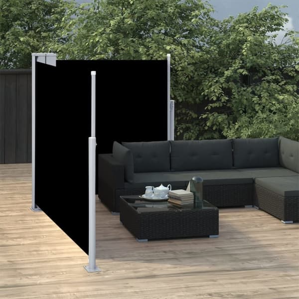 vidaXL Sisäänvedettävä sivumarkiisi 100x600 cm musta