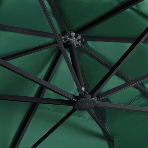 vidaXL Hengende hageparasoll LED og aluminiumsstang 400x300 cm grønn