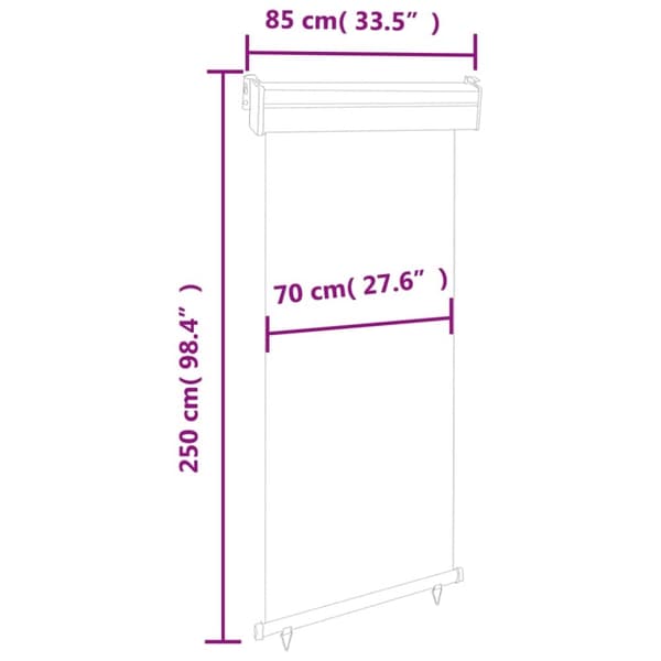 vidaXL Balkongmarkis 85x250 cm brun