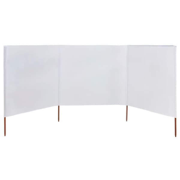 vidaXL Vindskjerm 3 paneler stoff 400x80 cm sandhvit