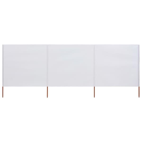 vidaXL Vindskjerm 3 paneler stoff 400x80 cm sandhvit
