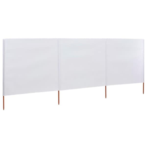 vidaXL 3-panels læsejl 400x80 cm stof sandhvid