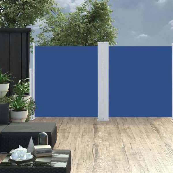 vidaXL Uttrekkbar sidemarkise 100x600 cm blå