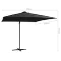 Miniatyrbillede 9 af 9: vidaXL hængeparasol med LED-lys og stålstang 250x250 cm sort