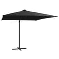 Miniatyrbillede 1 af 9: vidaXL hængeparasol med LED-lys og stålstang 250x250 cm sort