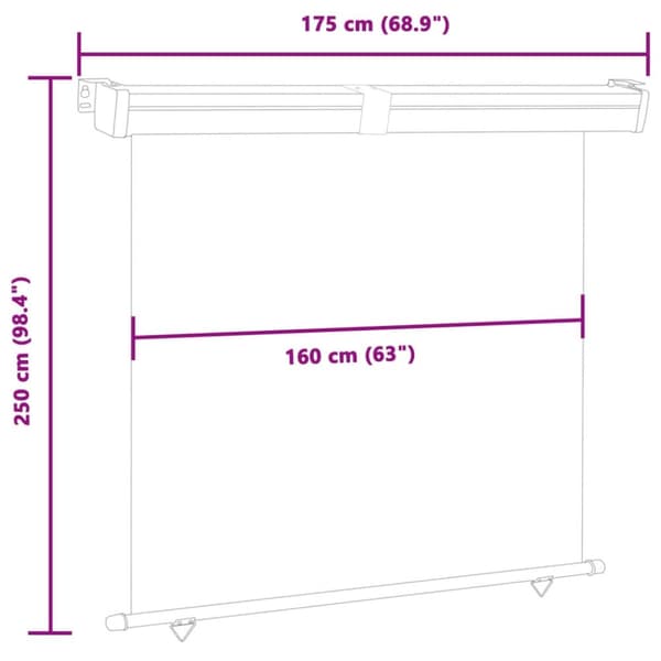 vidaXL Balkongmarkis 175x250 cm svart