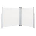 Miniatyrbilde 5 av 11: vidaXL Uttrekkbar sidemarkise dobbel 170x600 cm kremhvit