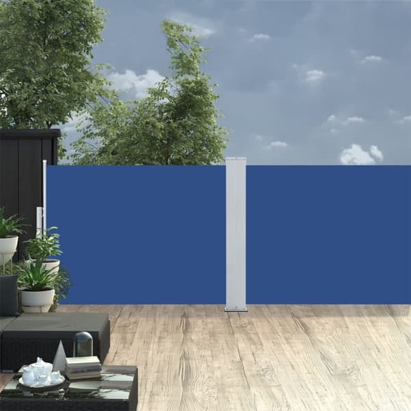 vidaXL sammenrullelig sidemarkise 100 x 1000 cm blå