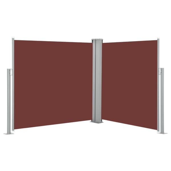 vidaXL Infällbar sidomarkis brun 120x600 cm