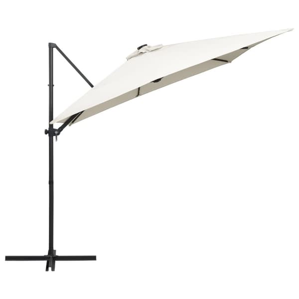 vidaXL Aurinkovarjo cantilever LEDit ja terästolppa 250x250 cm hiekka