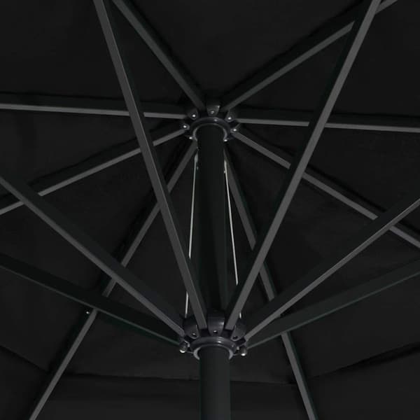 vidaXL Hageparasoll med aluminiumsstang 600 cm svart