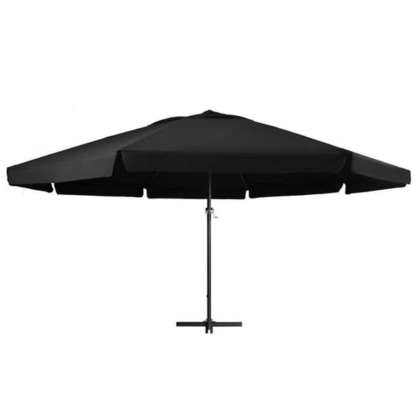 vidaXL Hageparasoll med aluminiumsstang 600 cm svart