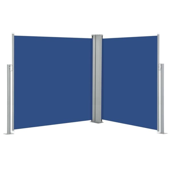 vidaXL Infällbar sidomarkis blå 140x600 cm