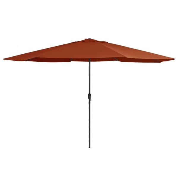vidaXL Aurinkovarjo metallitolpalla 390 cm terrakotta