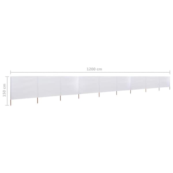 vidaXL Vindskydd 9 paneler tyg 1200x120 cm sandvit