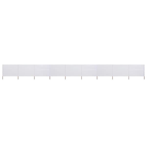 vidaXL Vindskjerm 9 paneler stoff 1200x120 cm sandhvit