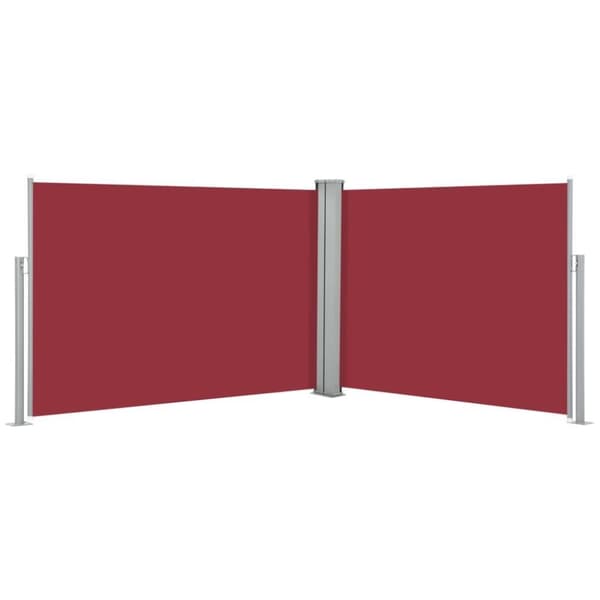 vidaXL Infällbar sidomarkis röd 100x1000 cm