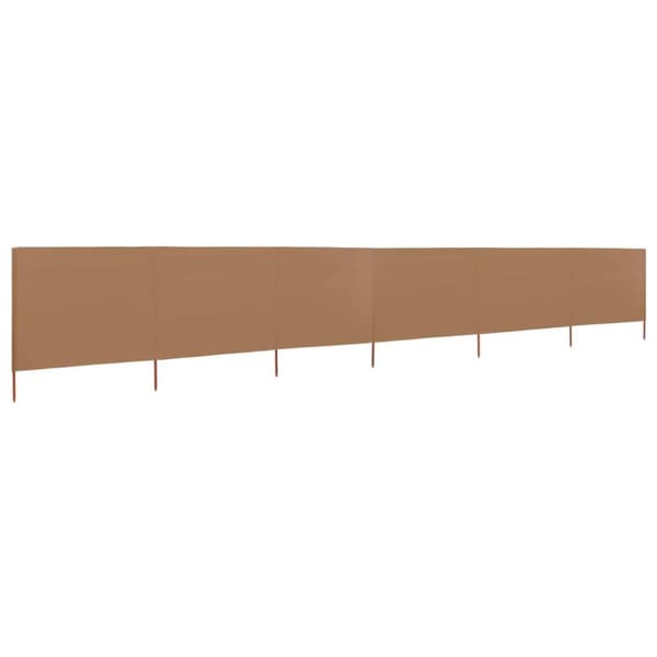 vidaXL Vindskydd 6 paneler tyg 800x120 cm taupe