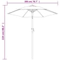 Miniatyrbilde 8 av 8: vidaXL Parasoll burgunder 200x224 cm aluminium