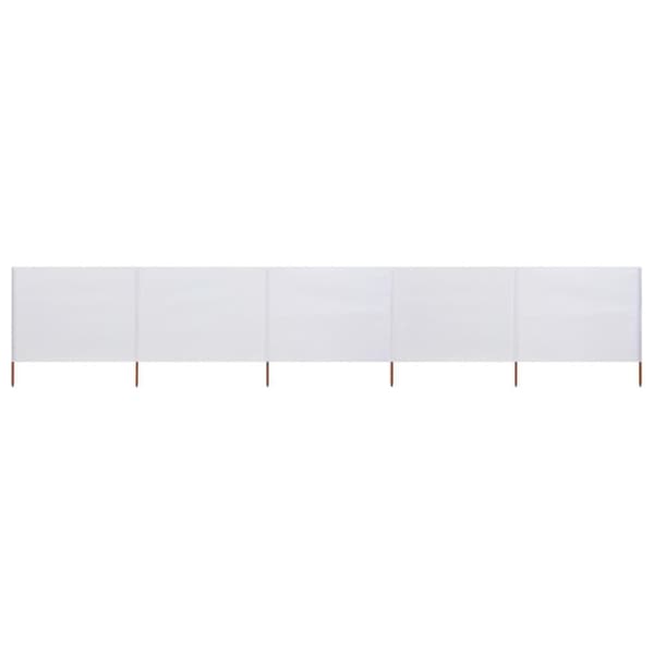 vidaXL Vindskjerm 5 paneler stoff 600x120 cm sandhvit