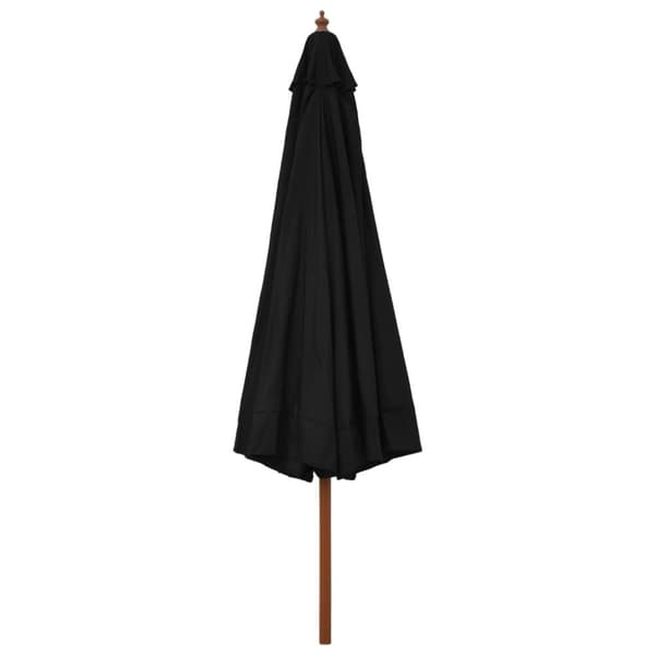 vidaXL udendørs parasol med træstang 330 cm sort