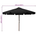 Miniatyrbillede 5 af 5: vidaXL udendørs parasol med træstang 330 cm sort