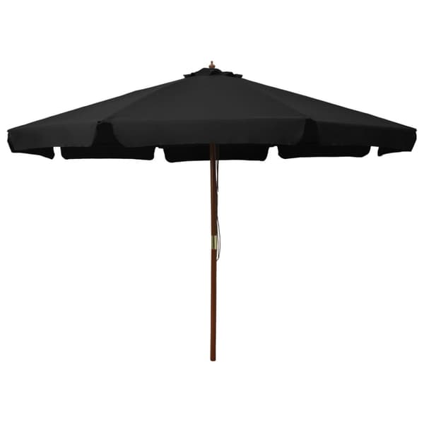 vidaXL udendørs parasol med træstang 330 cm sort