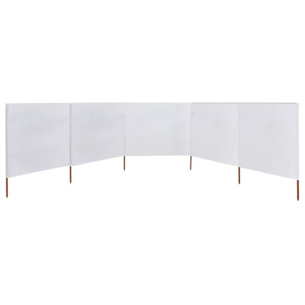 vidaXL Tuulensuojakangas 5 paneelilla 600x120 cm hiekanvalkoinen