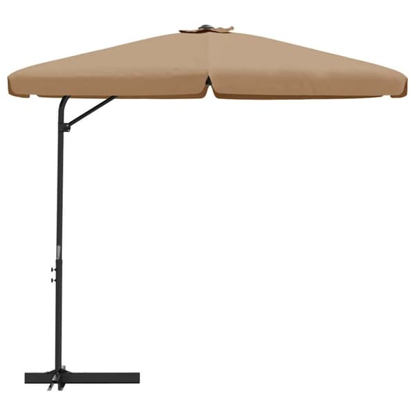 vidaXL Aurinkovarjo terästolpalla 300 cm taupe