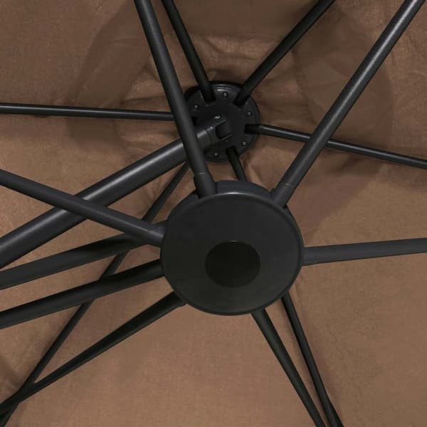 vidaXL Aurinkovarjo terästolpalla 300 cm taupe