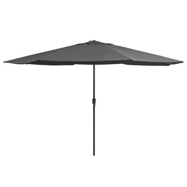 vidaXL udendørs parasol med metalstang 400 cm antracitgrå