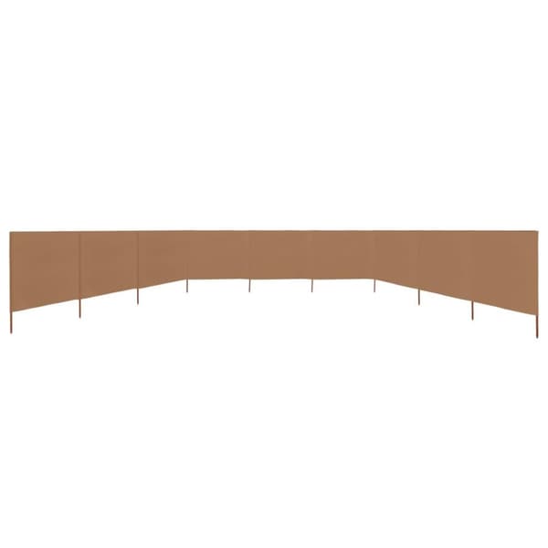 vidaXL Vindskjerm 9 paneler stoff 1200x120 cm gråbrun