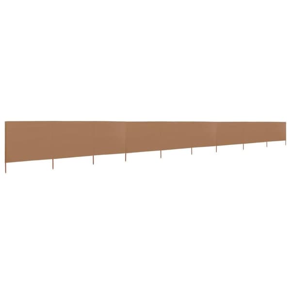vidaXL Vindskjerm 9 paneler stoff 1200x120 cm gråbrun