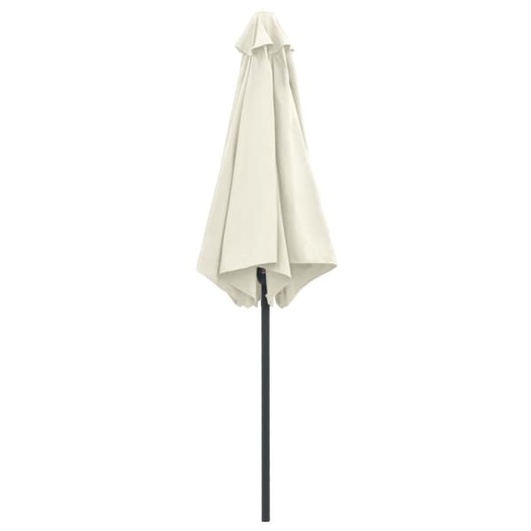 vidaXL Aurinkovarjo alumiinitolpalla 270x246 cm hiekanvalkoinen