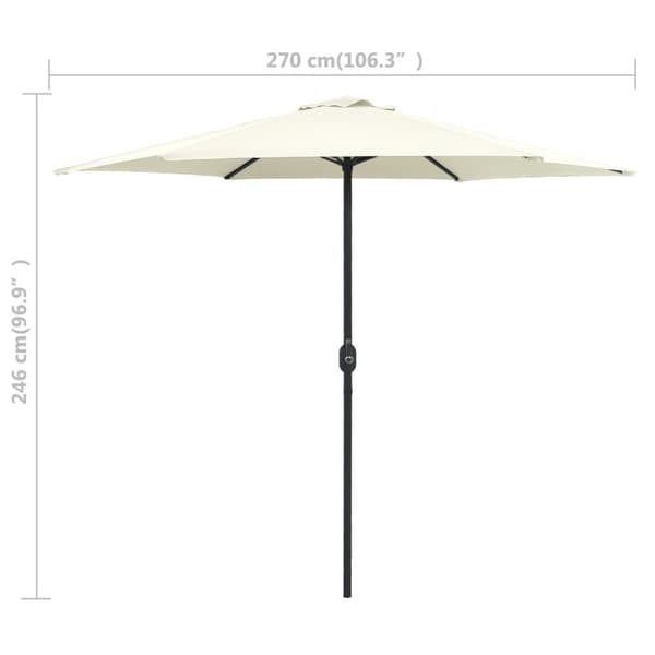 vidaXL Aurinkovarjo alumiinitolpalla 270x246 cm hiekanvalkoinen