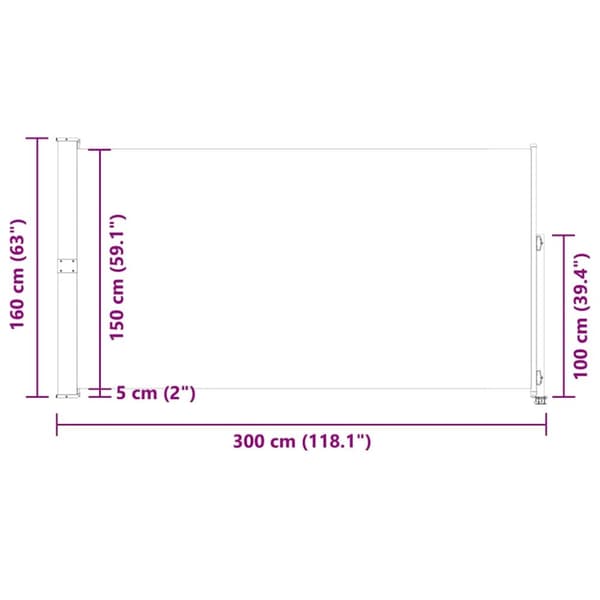 vidaXL Uttrekkbar sidemarkise 160x300 cm blå