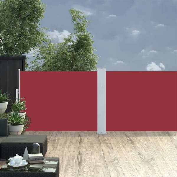 vidaXL Sisäänvedettävä sivumarkiisi 100x1000 cm punainen