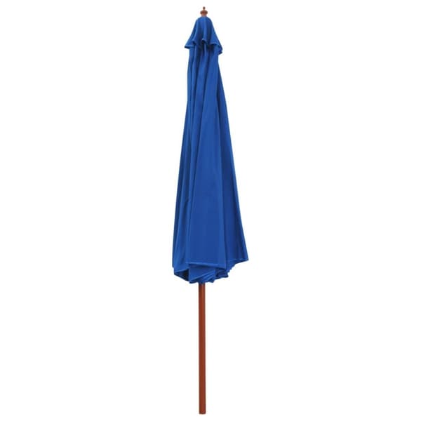 vidaXL Parasoll med trestang 350 cm blå