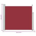 Miniatyrbillede 9 af 9: vidaXL sammenrullelig sidemarkise til terrassen 100 x 300 cm rød