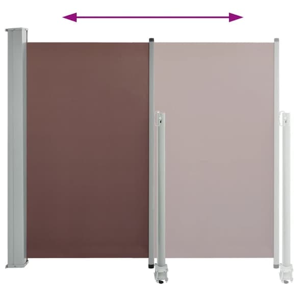 vidaXL Uttrekkbar sidemarkise 120x300 cm brun